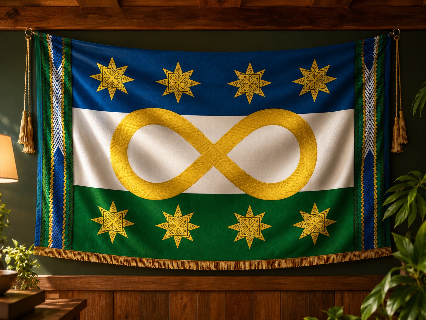 Cascadian infinity flag wall display